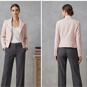 White House Black Market Pink Zip Moto Jacket